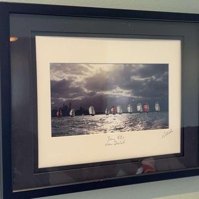 Artist signed sailing photograph