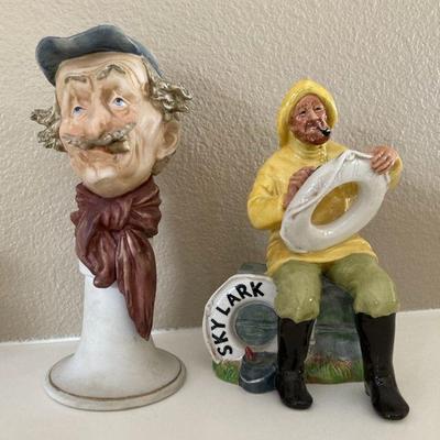 Royal doulton the boatman figurine and j laurent figurine