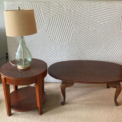 Coffee table side table and table lamp