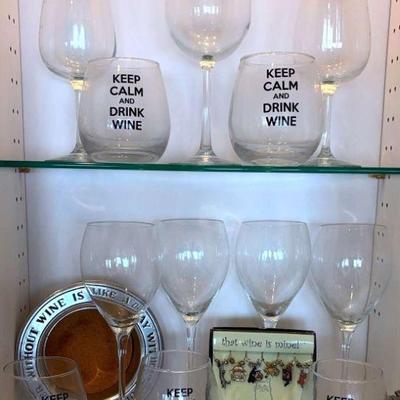 Ready keep calm" wine glasses & accessories