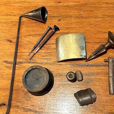 Variety of mystery brass pieces possibly from military farming, & more
