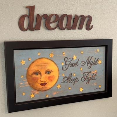 Wall art good night sleep tight dream