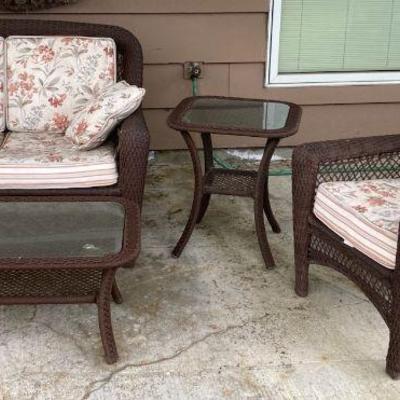 Synthetic wicker patio furniture