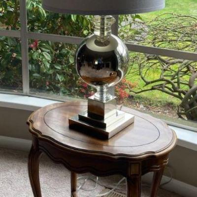 Mirrored lamp and side table