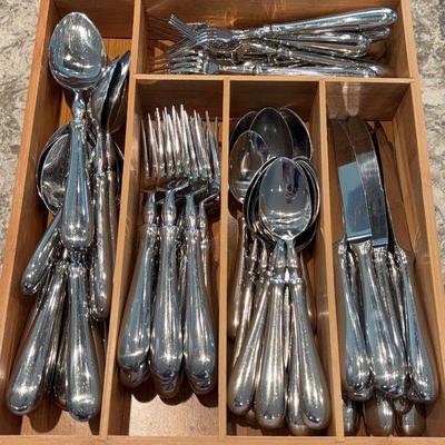 Pottery barn flatware service for 12