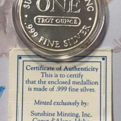 Sunshine minting one troy ounce