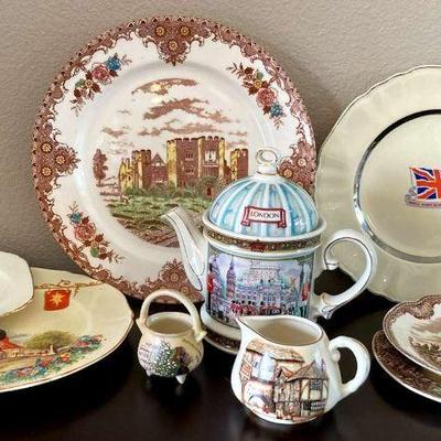 Great britain motif china pieces