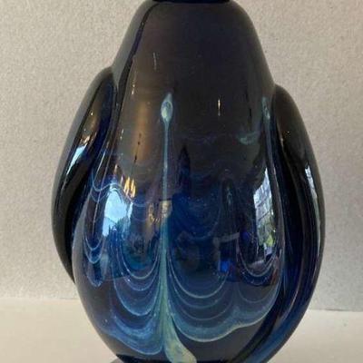 Art glass vase signed robert spielholz 1973