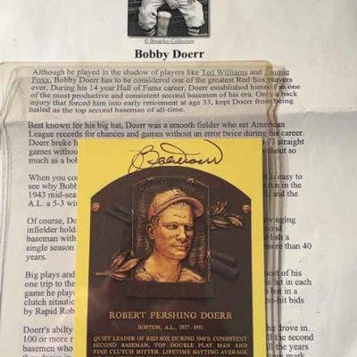 Bobby doerr autographed postcard