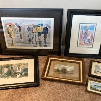 Watercolor prints and more framed artwork