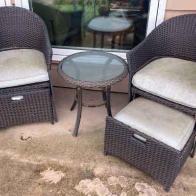 Pair of patio chairs and side table