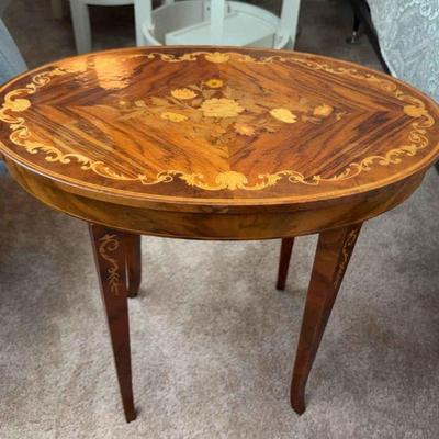 Italian inlay wood table music box
