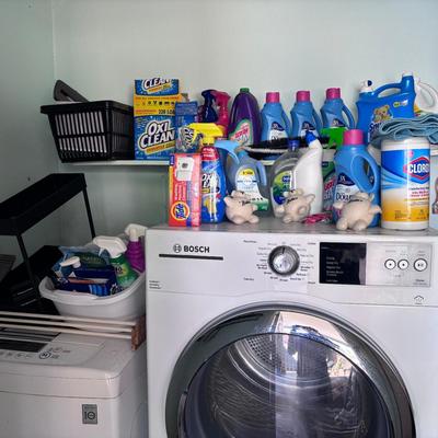 Large Cleaning Lot - Drying Racks, Chemicals, etc. 