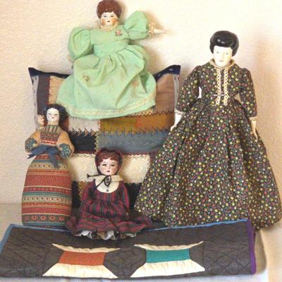Porcelain & Glazed Doll Head Pin Cushion Americana - Avon