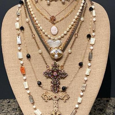 Vintage Crosses, Pearls, Necklaces & 14k Cameo Pendant