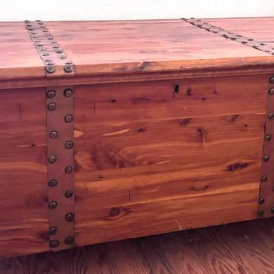 Antique Cedar Chest w/Copper Strip Accents