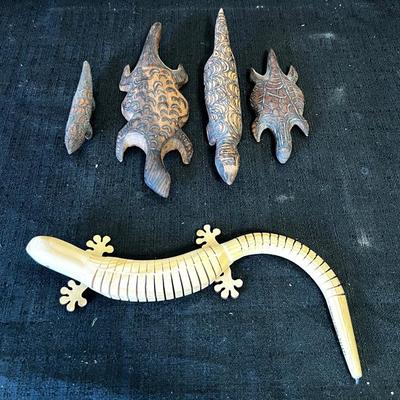 Aboriginal Goanna Wooden Scupltures