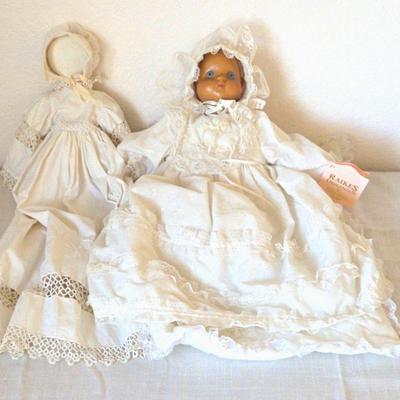 Amish Faceless  Doll & Raikes Originals Wood Sculpted Doll By Robert Rakes