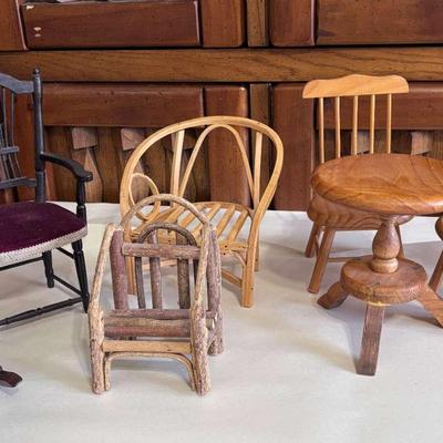 (6) Handmade Doll Chairs - Varying Styles