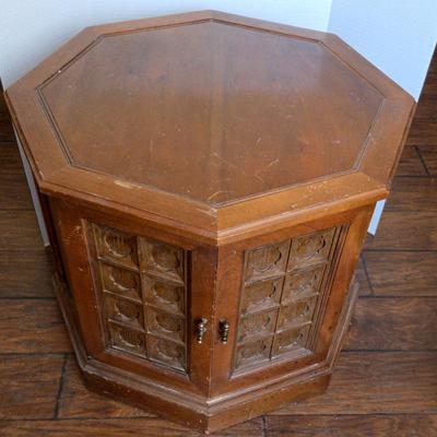 Mid-century Octagonal Side Table And Cabinet #1