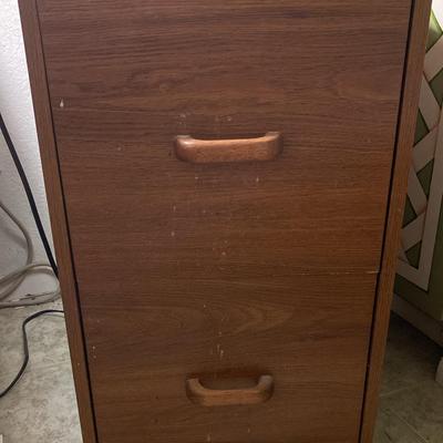 Two Drawer Wood Like File Cabinet