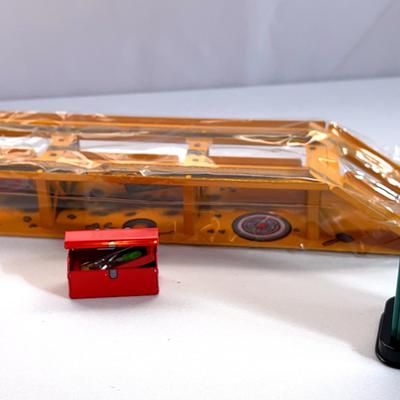 Hallmark Kitty Car Corner Collection: Mechanic’s Lift & Toolbox. Also Pedal Pump And Sign