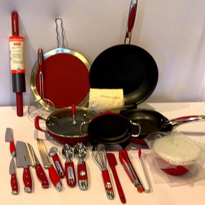 Chefs Dream-Kitchen Aid - Skillets, Rolling Pin. Knives, Utensils