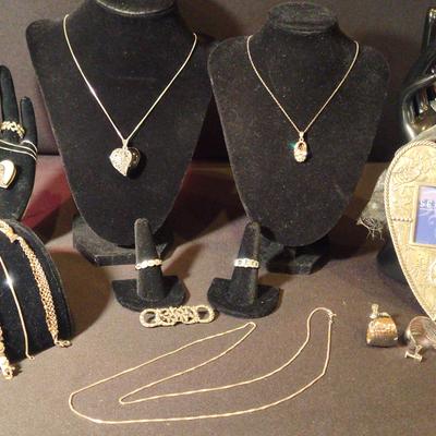 Hearts And Kisses In Sterling And Silvertone