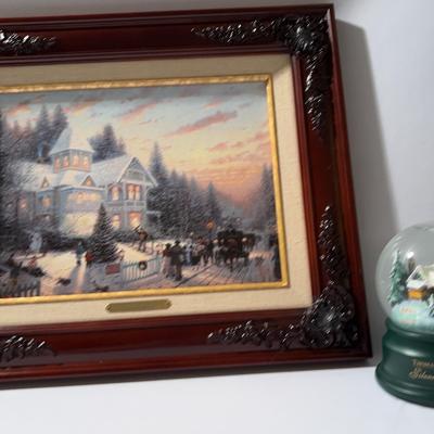 Thomas Kinkade Victorian Christmas & Silent Night Snow Globe