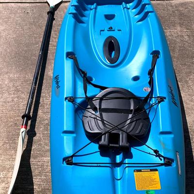 Blue Hydros Kayak With White Voyaguer Paddle Lifetime 