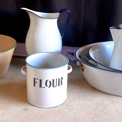 Collection of Vintage Enamelware 