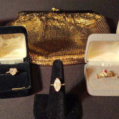 Clearly Colorful Rings & Super-sparkly Evening Bag