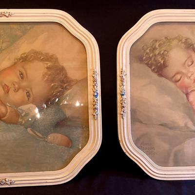 Vintage Annie Benson Muller prints , circa 1930s - Heaven’s Gift & Just a Little Dream 