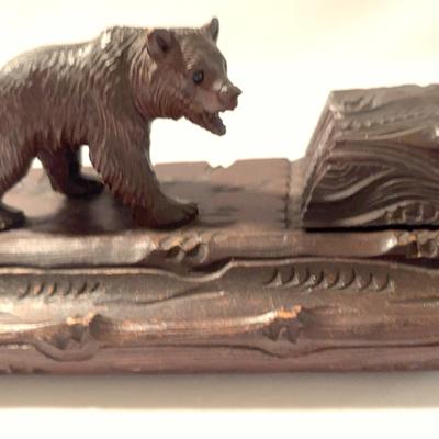 Black Forest Bear With Pen Inkwell