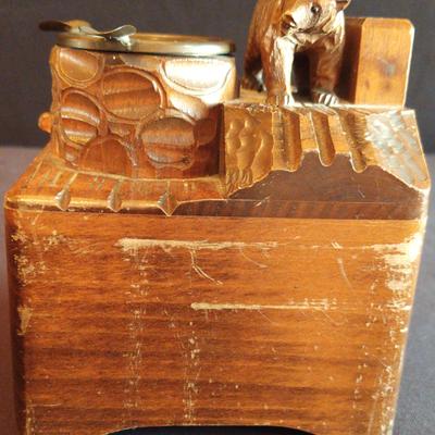Lot 1: Antique Black Forest Swiss Made Smoking Companion & Music Box