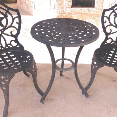 Wrought Iron Texas STAR Table and Chairs (2) set - Lot 1