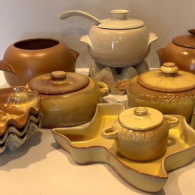 Brown Frankoma Pottery Cookware  & Serving Trays