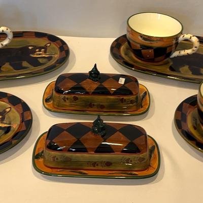 The Zrike Company Outpost Snack Plate and Cup Sets and Covered Butter Dishes