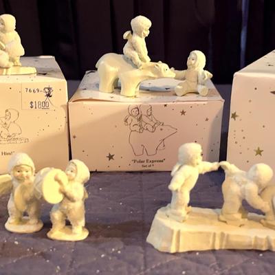 SnowBabies Miniatures : “ I’m Right Behind You”, “Tiny Trio”, “ I Can’t Find Him!” & “ Polar express