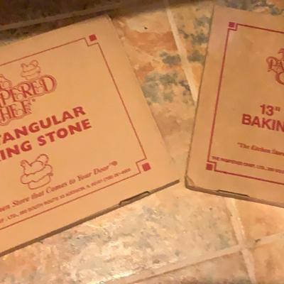 Need better pictures: Pampered Chef Baking Stones Lot Of Two New In Box