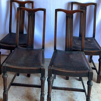 Vintage/Antique Chairs With Padded Seats In Need Of TLC