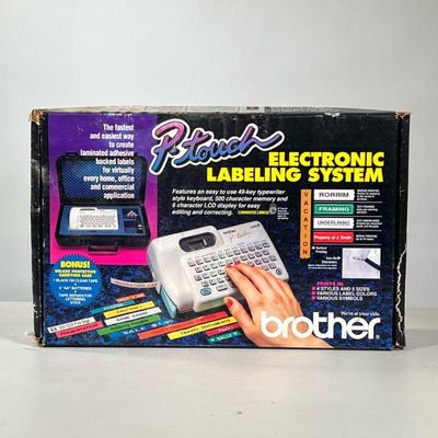 Vintage Brother Label Maker | In original box, electronic P-Touch label maker. - h. 9.5 x w. 15.25 x d. 4 in (box)

