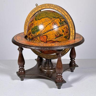 Armillary Globe Music Box | "Il Giro Del Mondo" by MAPSA, made in Italy, with Swiss musical movement. - h. 8 x dia. 9 in