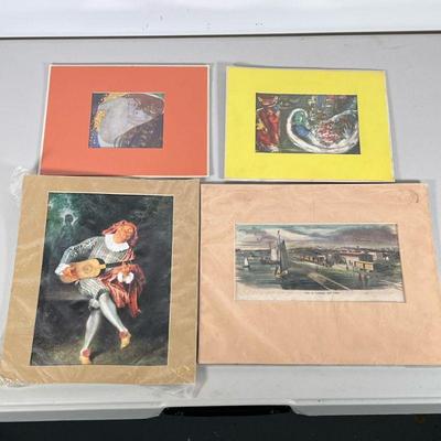 Mikasa Crystal Wine Set | Unframed art prints, including a print of Marc Chagall, Gustav Klimt, Danae, a print of Yonkers NY, and...