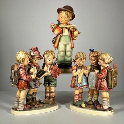 (3pc) 10-Inch Hummels | Large Hummel figures, including “Boy with Violin”, “Three Schoolboys”, and “Three Girls”, each marked on the...