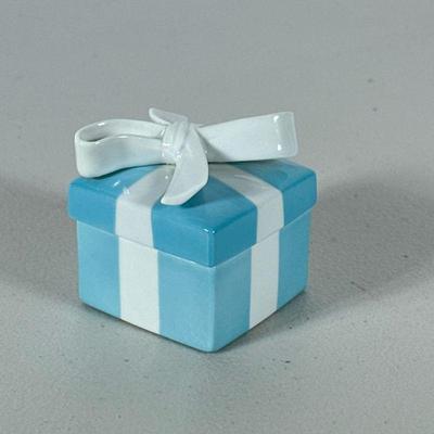Tiffany & Co. Porcelain Gift Box | Little blue box trinket box. - h. 2.25 x w. 2 x l. 2 in

