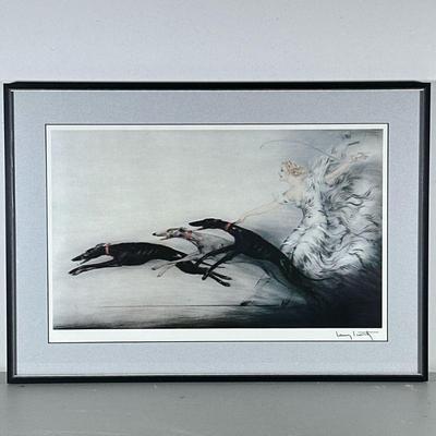 (4pc) Louis Icart Lithographs | Louis Icart (French, 1888-1950), all showing women and dogs. Recently professionally framed. - h. 22 x w....