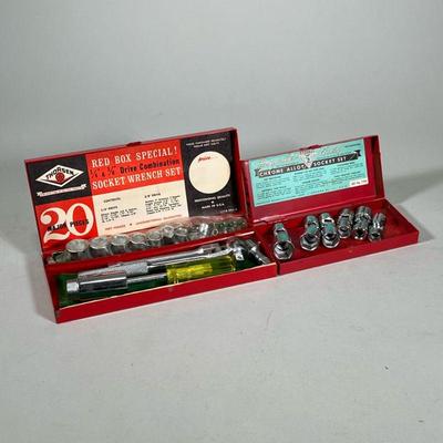 (2pc) Thorsen & Indestro Socket Sets | Including a Thorsen socket set with 20 pieces, 1/4" and 3/8" drive combination...
