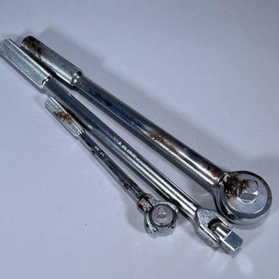 (3pc) LARGE S-K RATCHET WRENCHES | Inlcuding large 3/4” drive ratchet wrench, 3/4” right angle socket wrench, and right angle ratchet...