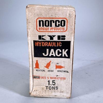 NIB NORCO 1.5 TON BOTTLE JACK | New in box NORCO KYB 1.5 ton hydraulic bottle jack . - h. 10 x w. 4 x l. 4.5 in (box)